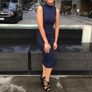 Adam Levine | Navy Blue Mock neck Sweater Dress